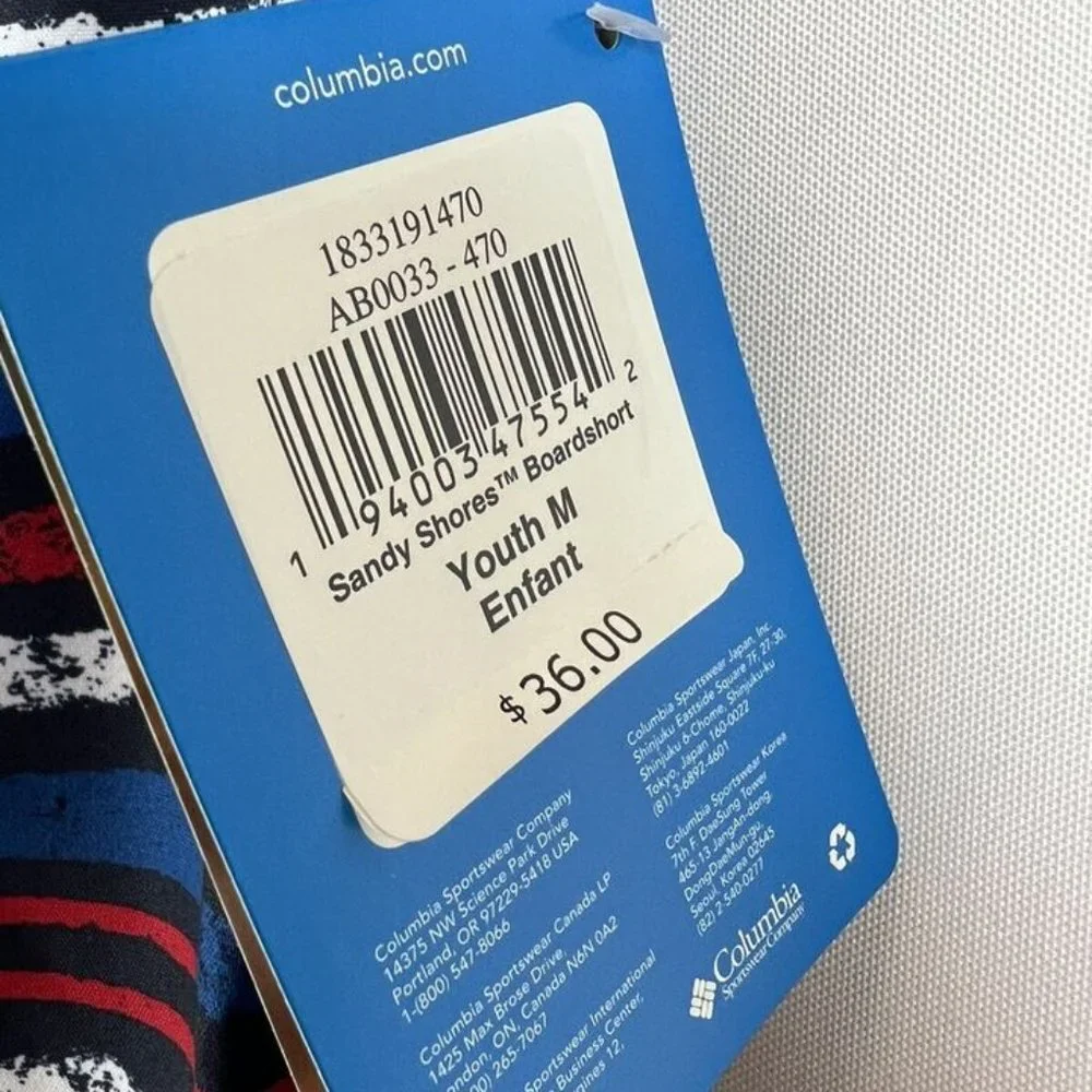 Columbia Boys Sandy Shores Board Shorts Striped Size Medium